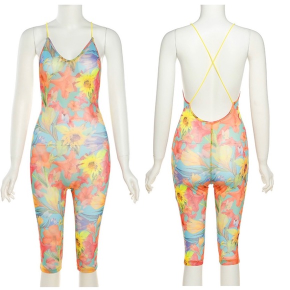 MULTIFACETED DREAMS Pants - “FLOWER POWER” floral jumpsuit